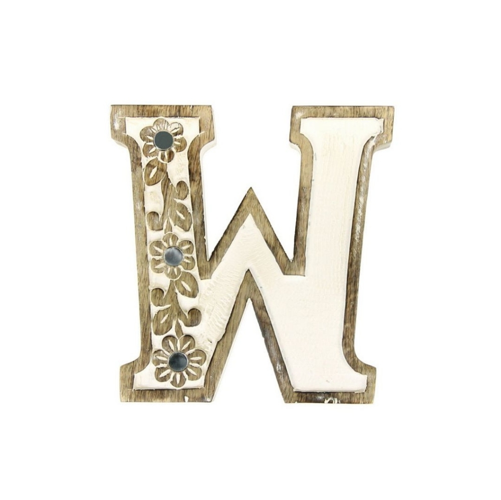 Albion Carved Wood M/W Letter Initial Home Decor - Picture 3 of 8